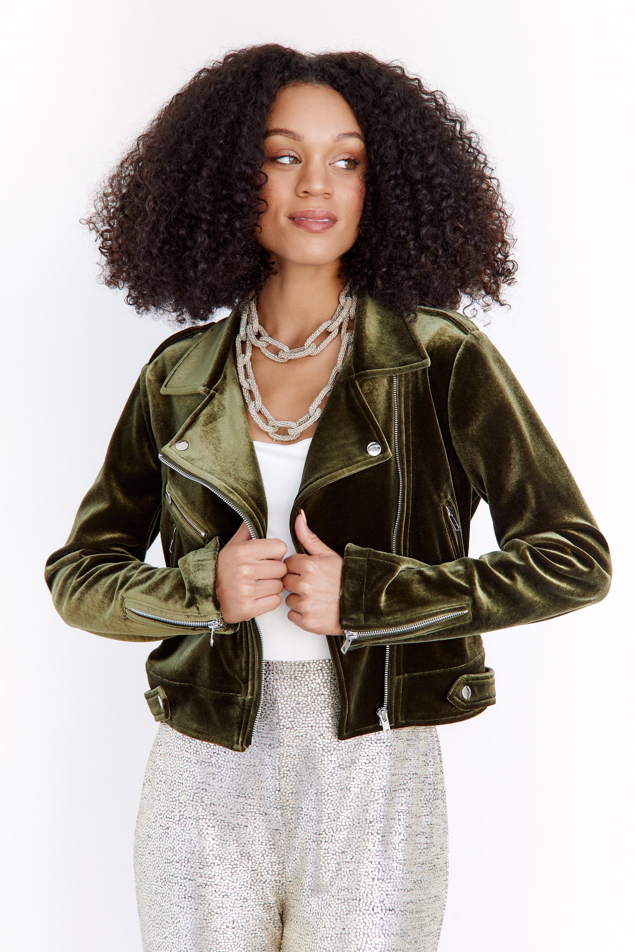 Miley Velvet Moto Jacket - fab'rik
