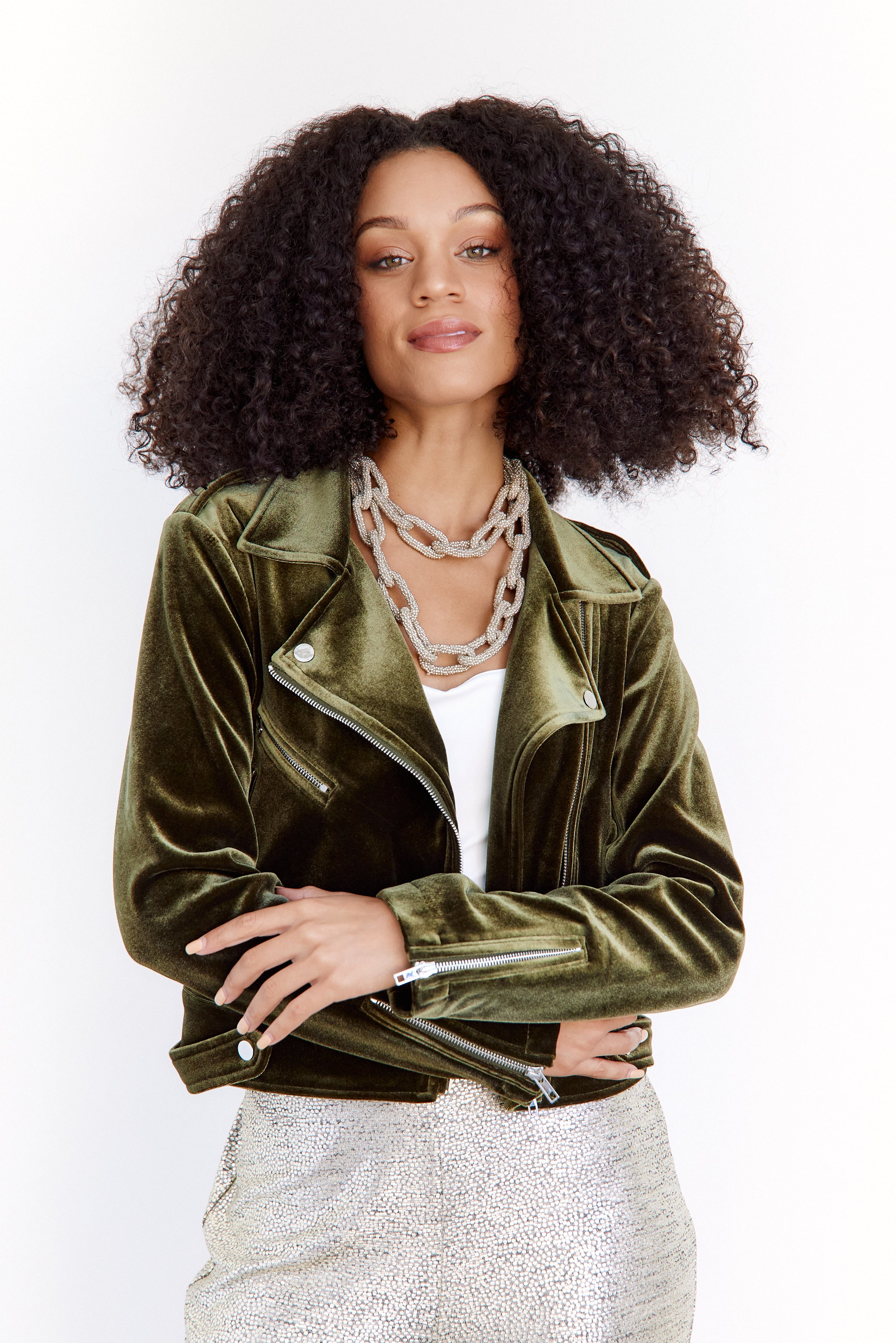 Miley Velvet Moto Jacket - fab'rik