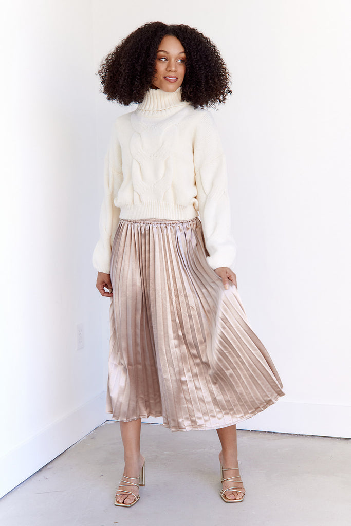 Keley Cable Knit Turtleneck Sweater - fab'rik