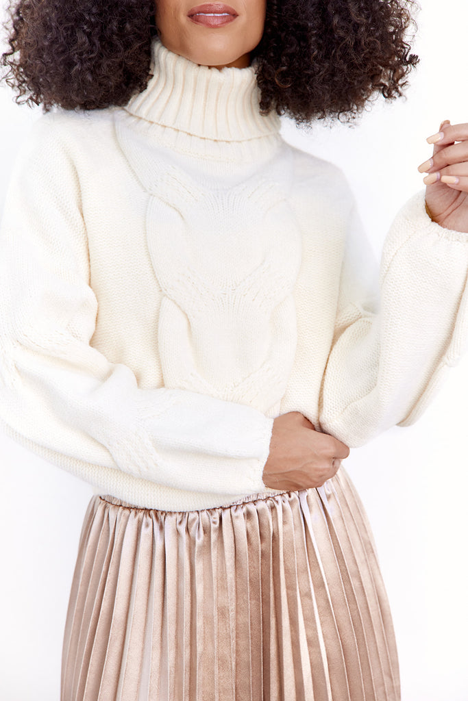 Keley Cable Knit Turtleneck Sweater - fab'rik