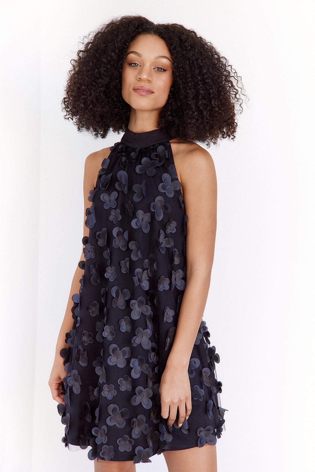 Marcella Textured Floral Mini Dress - fab'rik