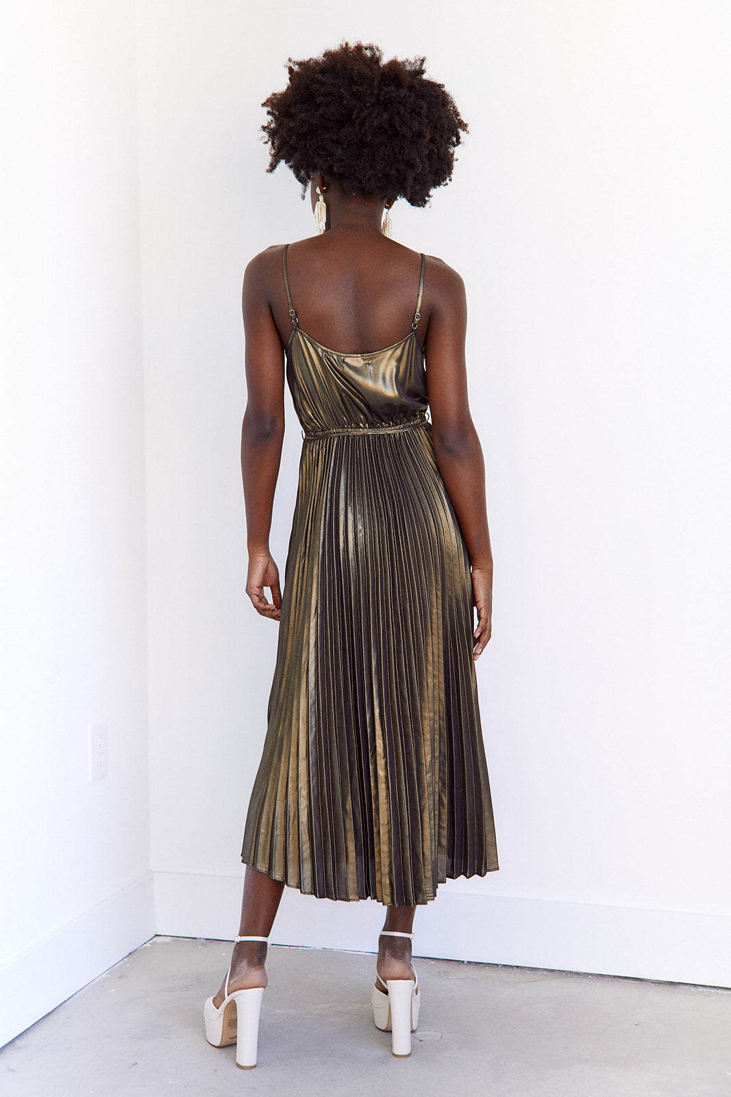 Gianna Pleated Midi Dress - fab'rik