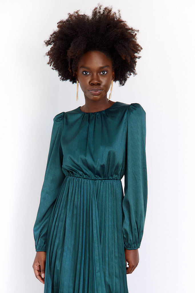 Mia Pleated Midi Dress - fab'rik