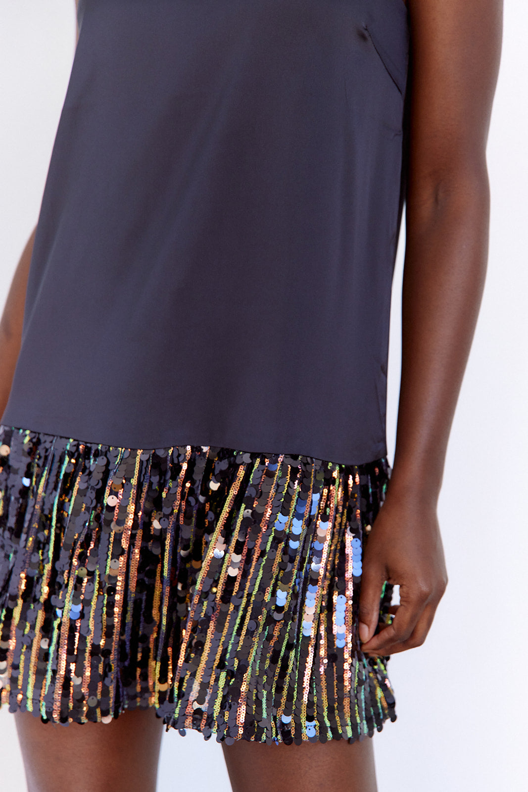 Roxanne Sequin Trim Shift Dress - fab'rik