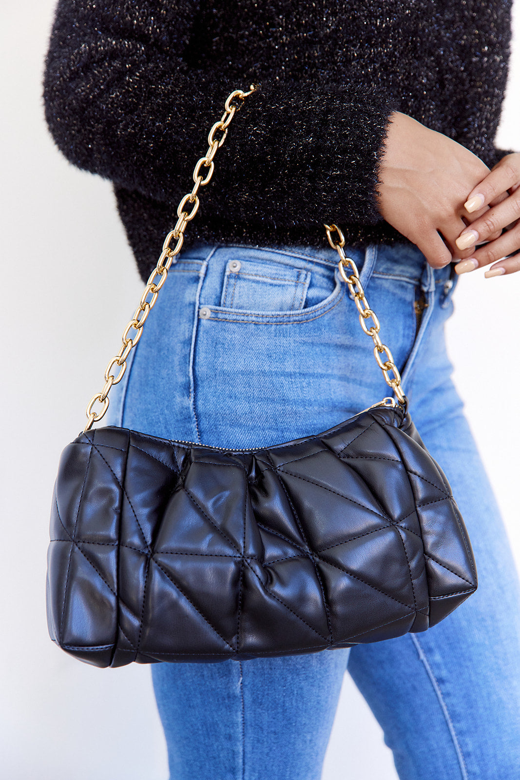 Charlee Quilted Chain Strap Bag - fab'rik