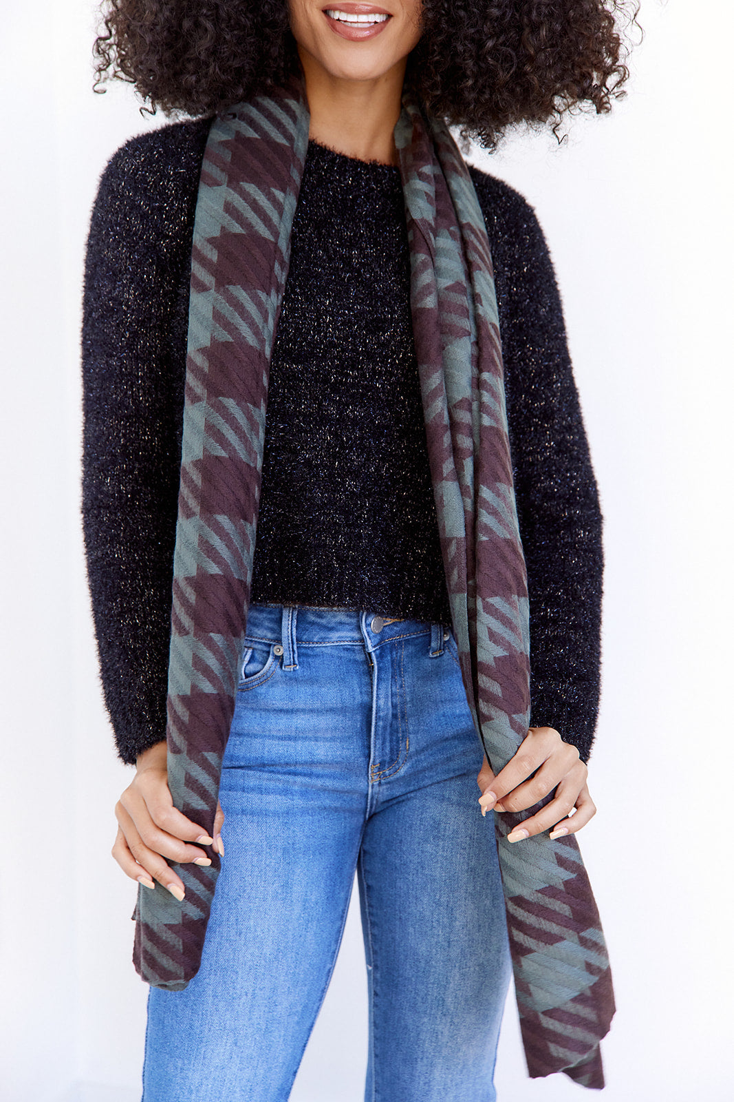 Adeline Oversized Houndstooth Scarf - fab'rik