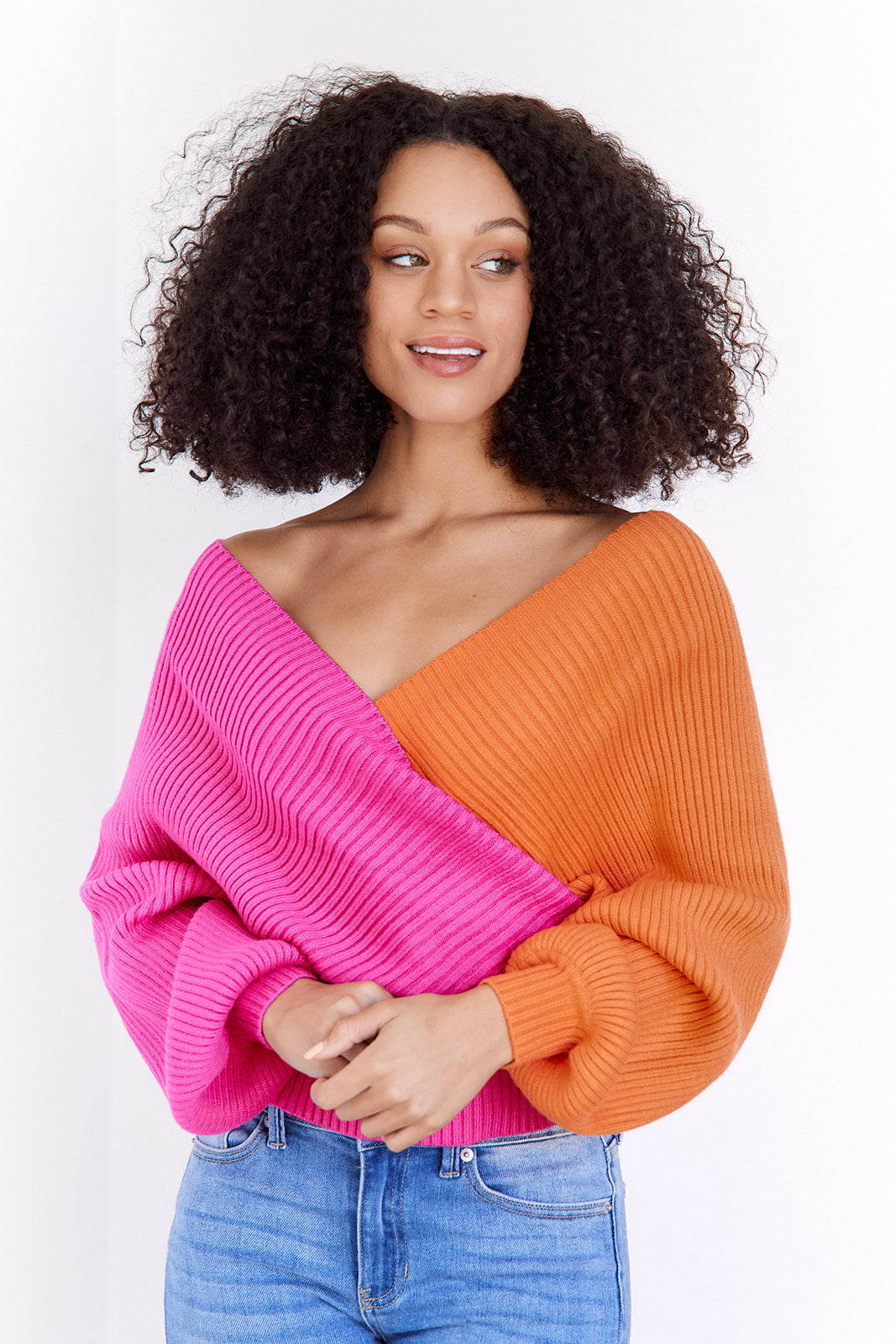 Ember Colorblock Wrap Sweater - fab'rik