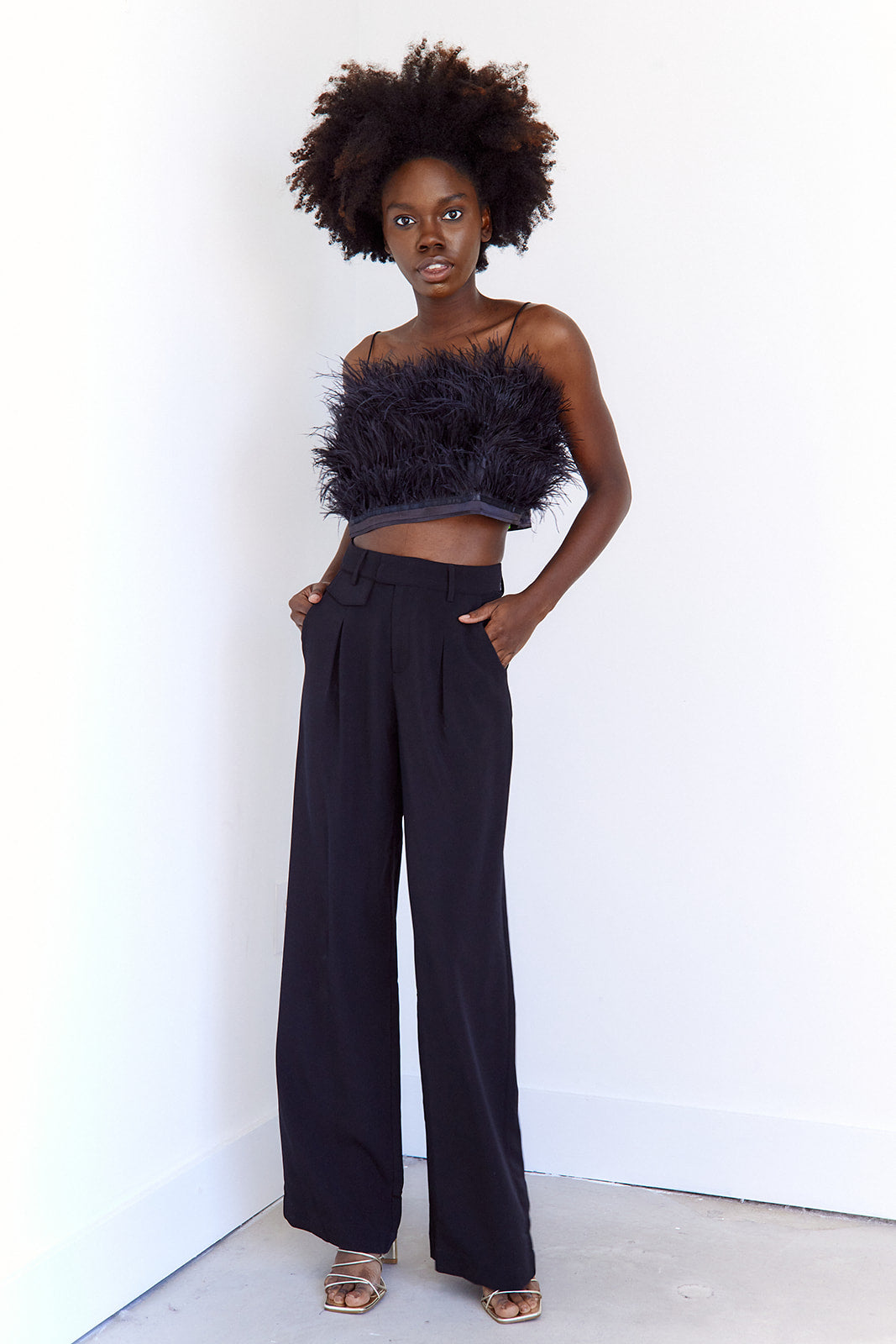 Rian Feather Crop Top - fab'rik