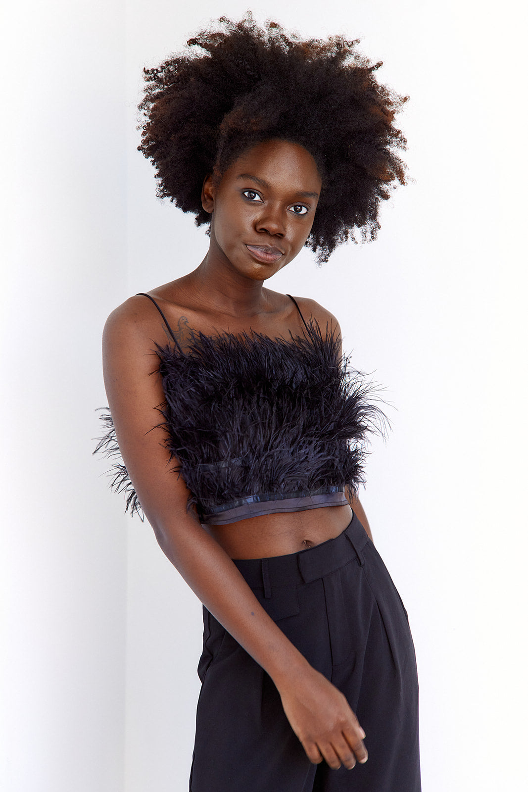 Rian Feather Crop Top - fab'rik