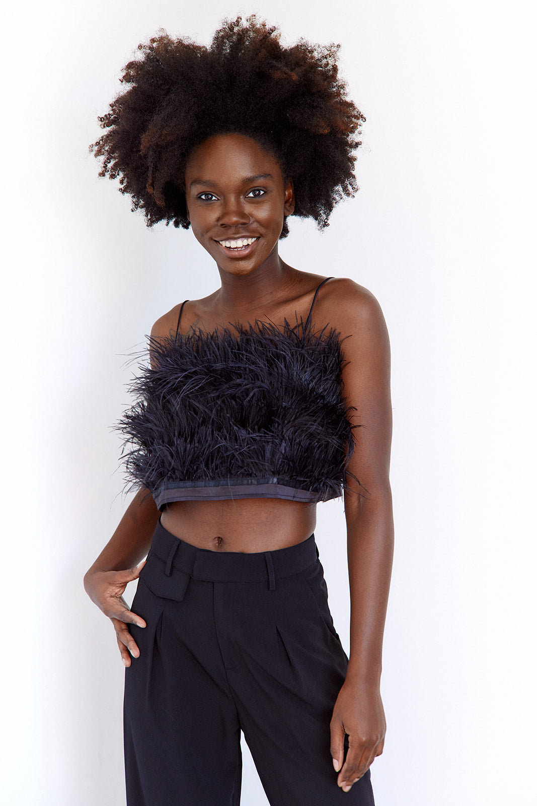 Rian Feather Crop Top - fab'rik