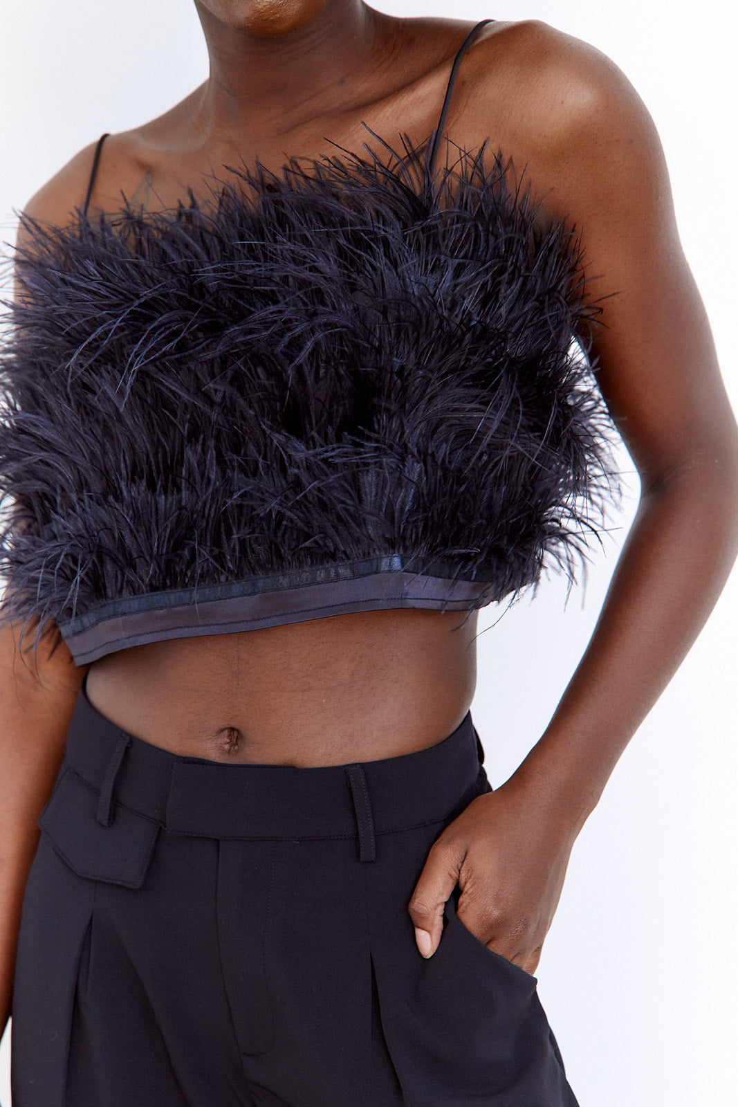 Rian Feather Crop Top - fab'rik