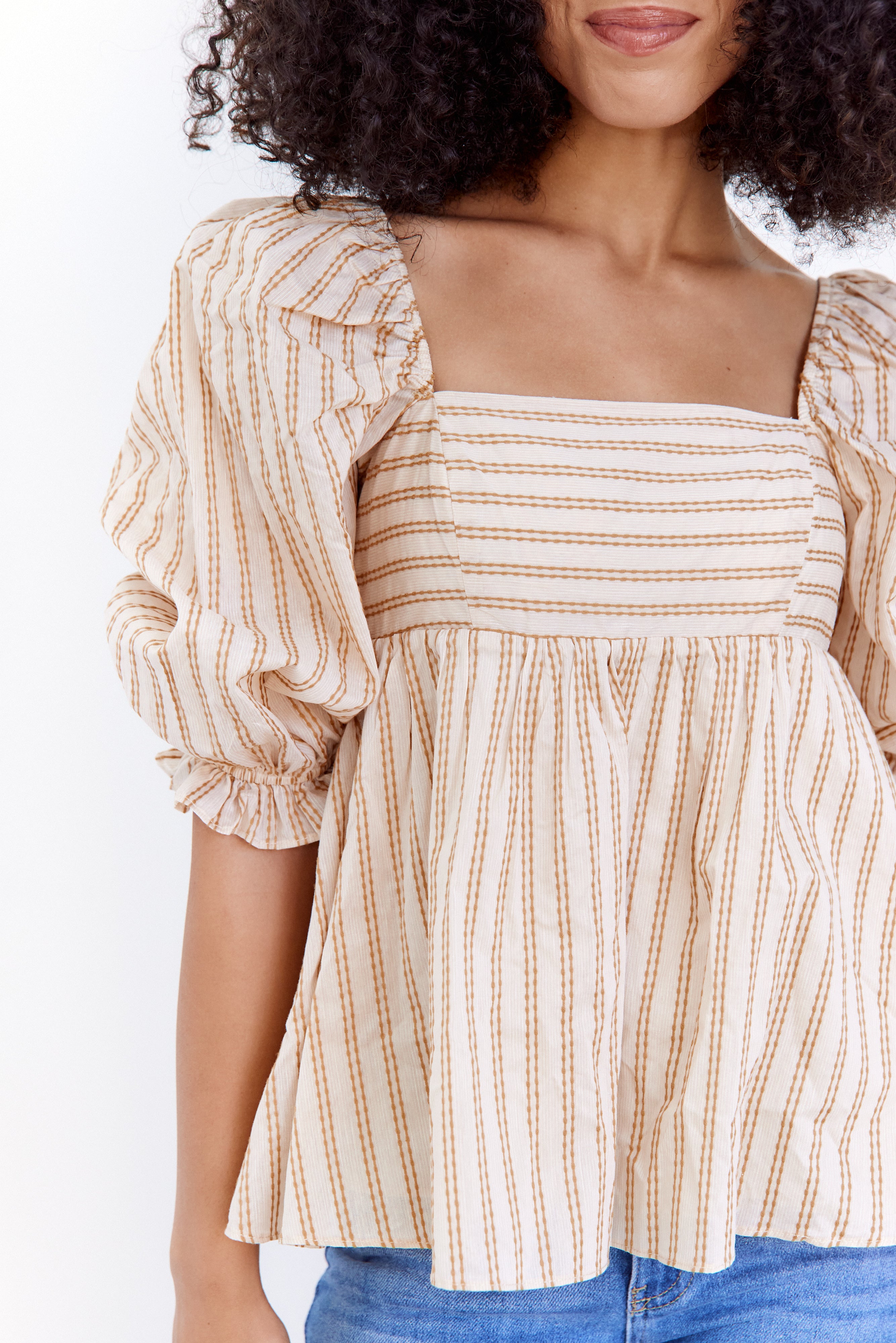 Adalynn Striped Babydoll Top - fab'rik