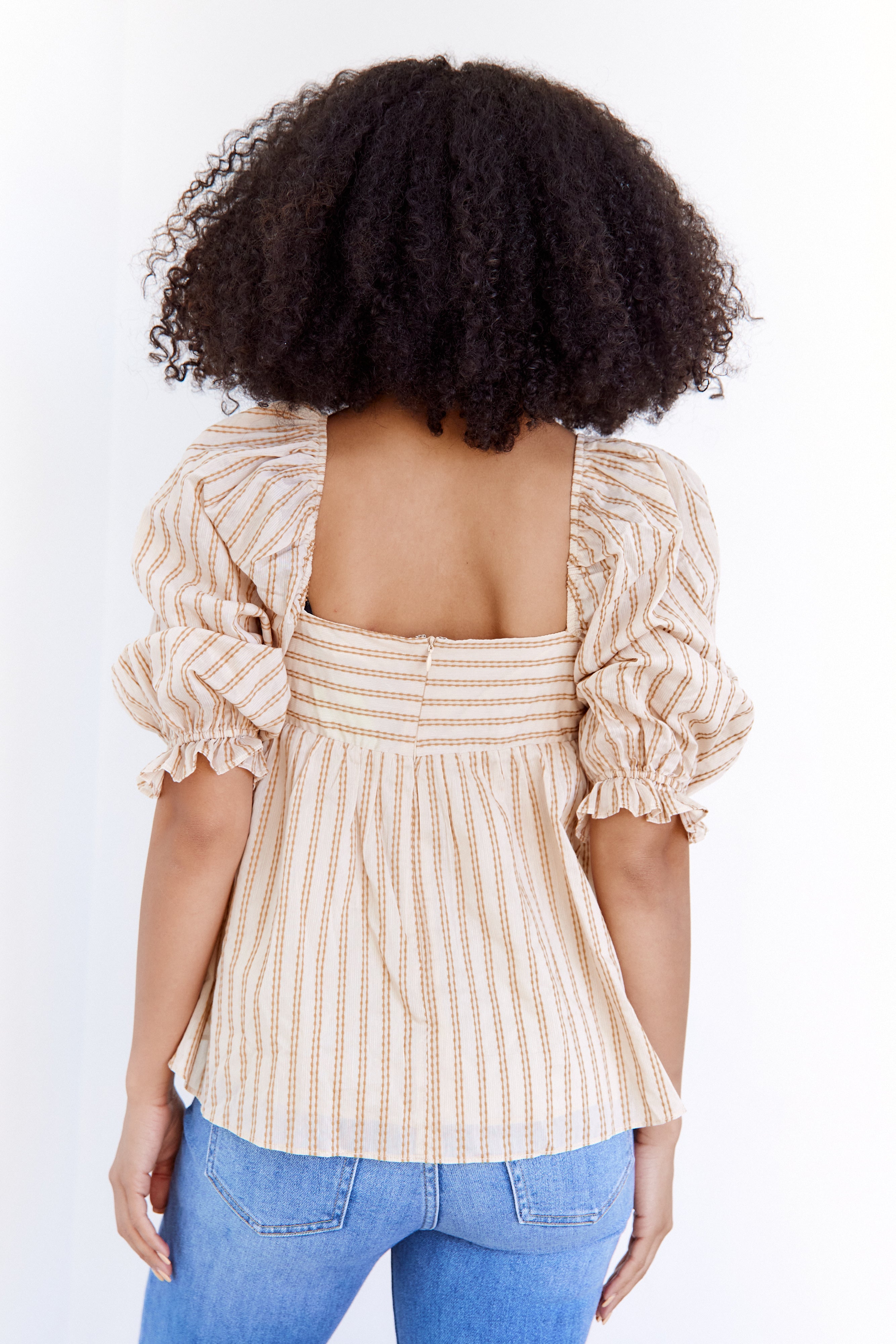 Adalynn Striped Babydoll Top - fab'rik