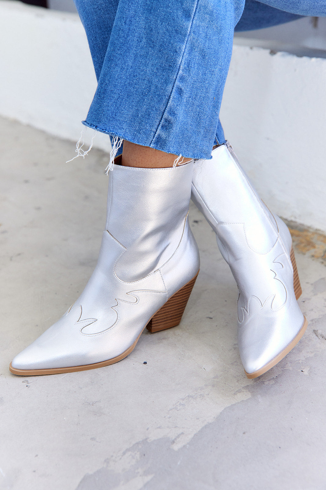 Romi Silver Cowboy Bootie - fab'rik