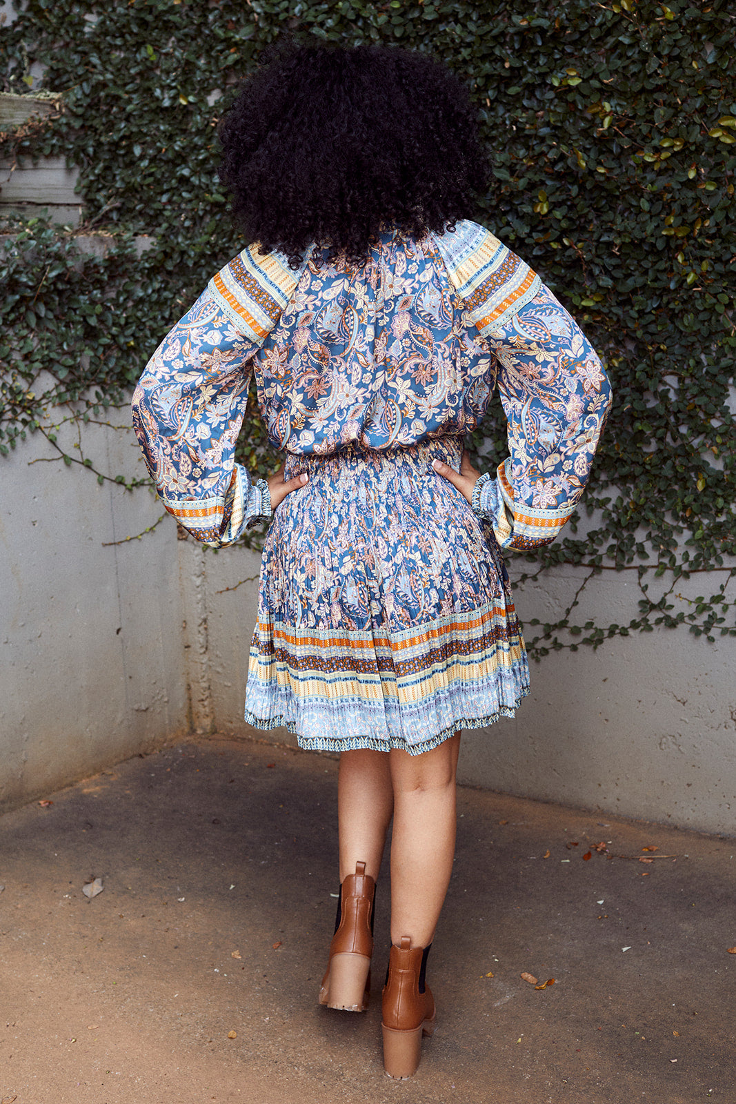SALE - Kaela Printed Pleated Mini Dress - fab'rik