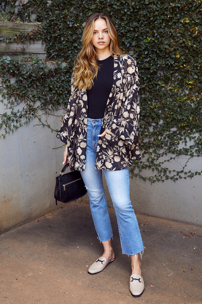 SALE - Mia Floral Printed Kimono - fab'rik