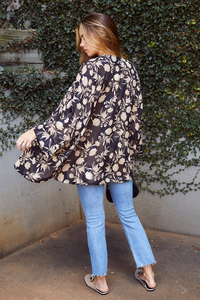 SALE - Mia Floral Printed Kimono - fab'rik
