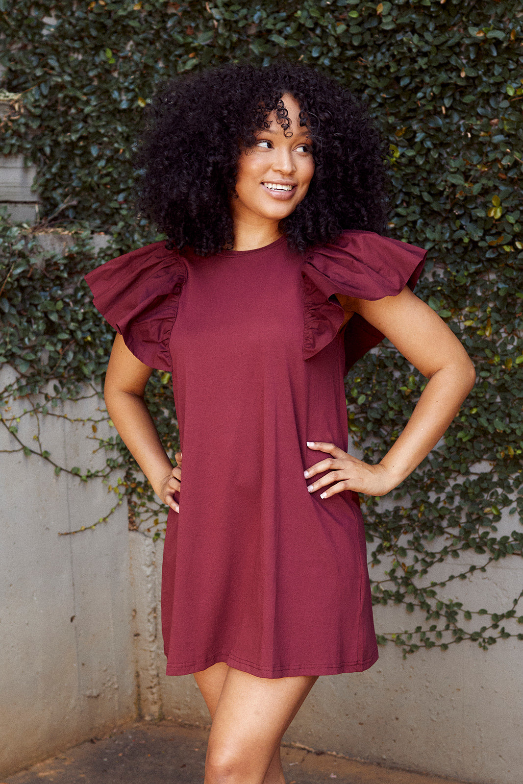 SALE - Wrennon Flutter Sleeve Dress - fab'rik