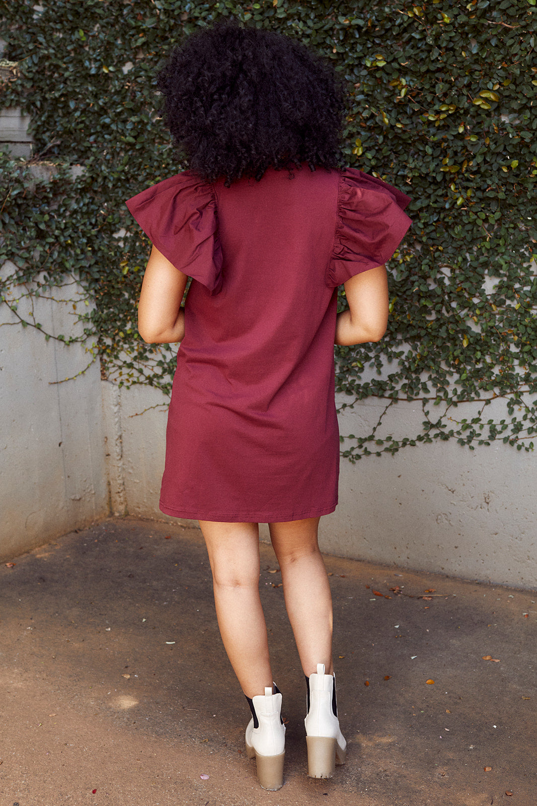 SALE - Wrennon Flutter Sleeve Dress - fab'rik