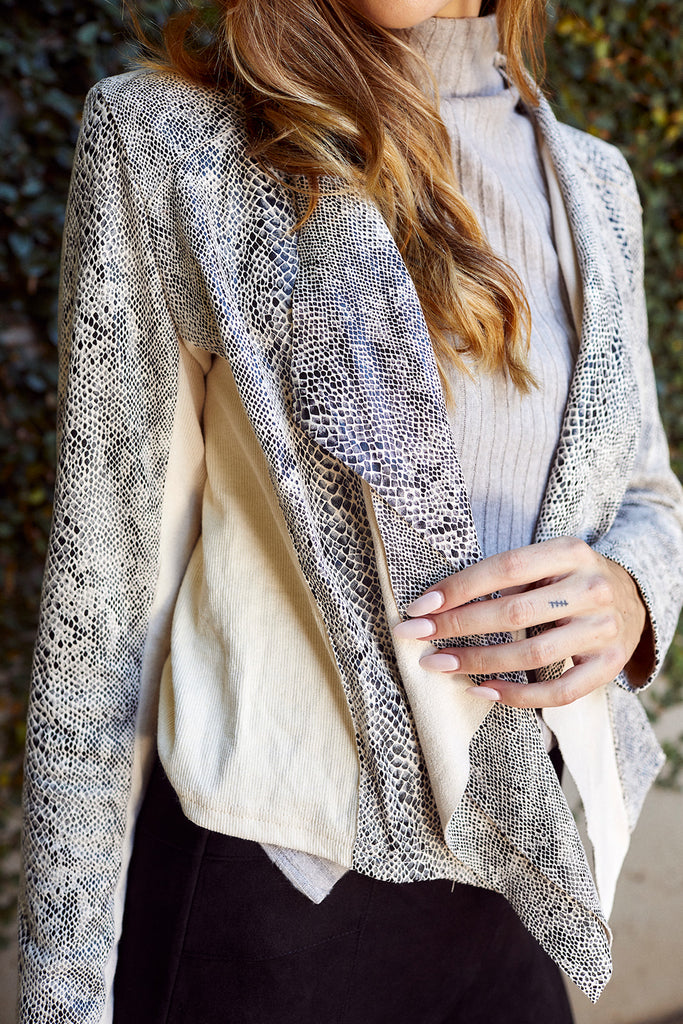 SALE - Ramsay Snake Print Jacket - fab'rik