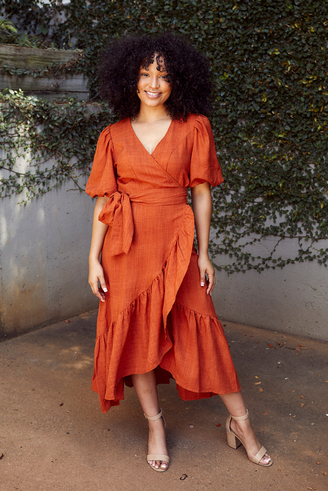SALE - Manning Ruffled Trim Wrap Dress - fab'rik