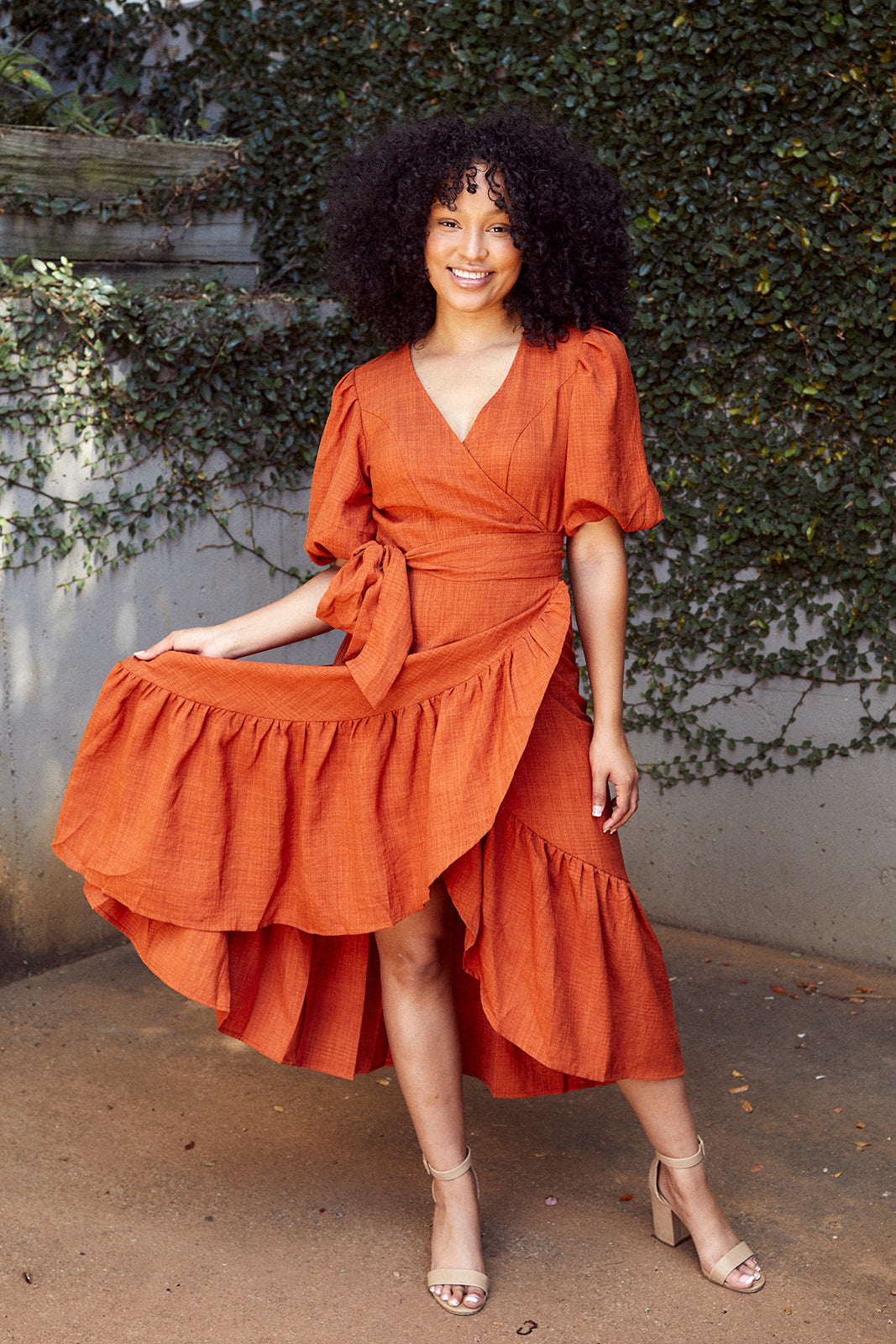 SALE - Manning Ruffled Trim Wrap Dress - fab'rik