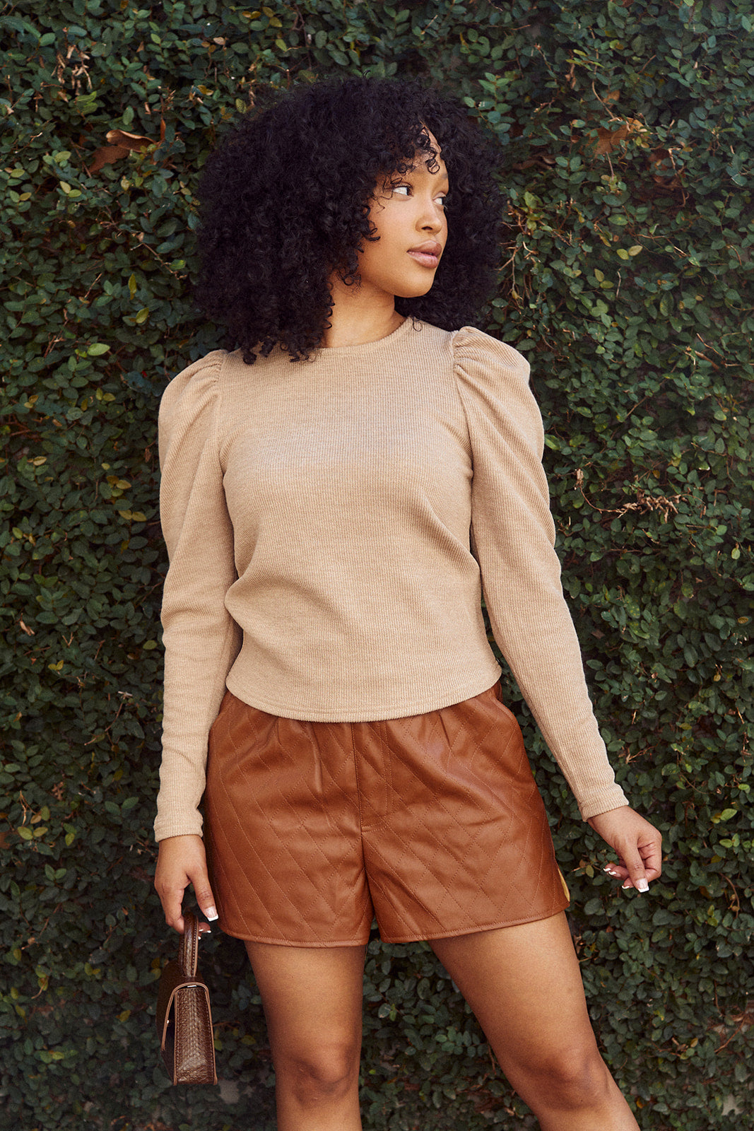 SALE - Dara Faux Leather Quilted Shorts - fab'rik