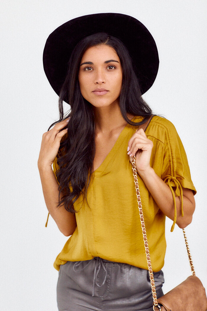 SALE - Lolo Ruched Sleeve Blouse - fab'rik