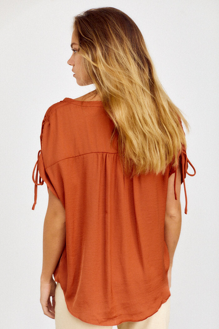 SALE - Lolo Ruched Sleeve Blouse - fab'rik