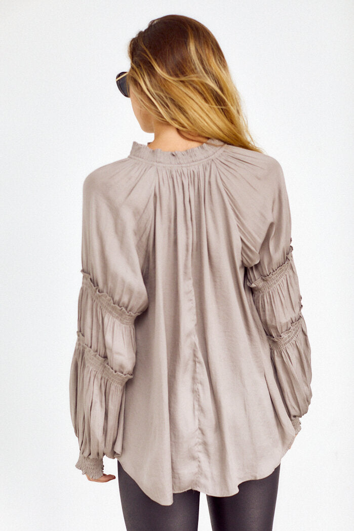 Tinsley Smocked Sleeve Top - fab'rik