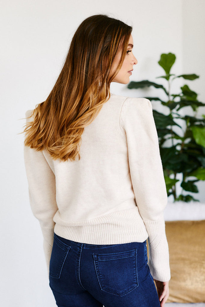 Tali Puff Shoulder Wool Sweater - fab'rik