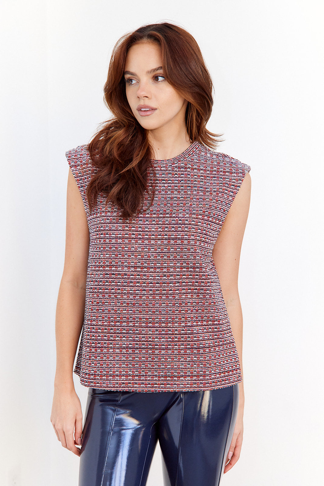 Kennedi Tweed Shoulder Pad Top - fab'rik