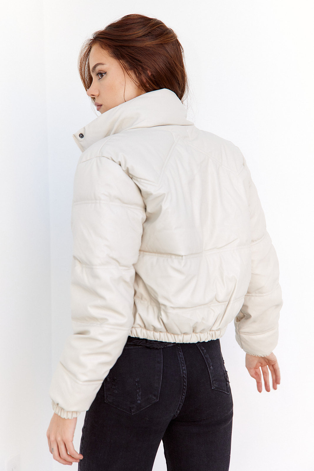 Remy Faux Leather Puffer Jacket - fab'rik
