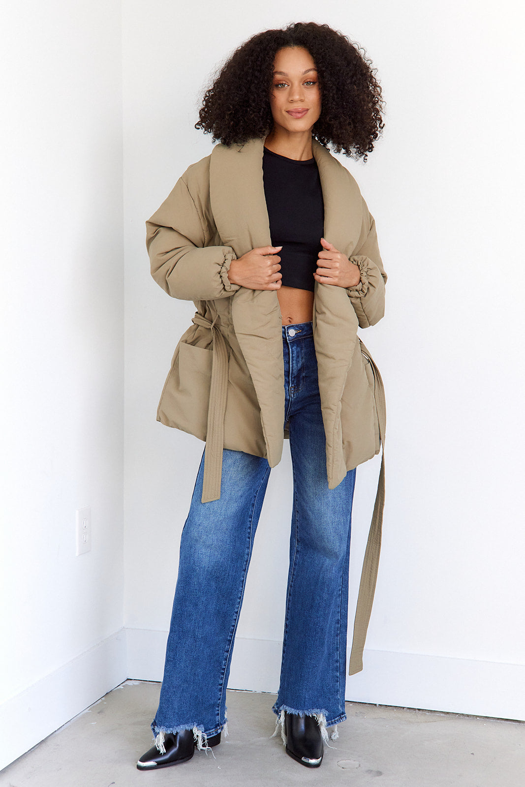 Lizzi Wrap Style Puffer Jacket - fab'rik