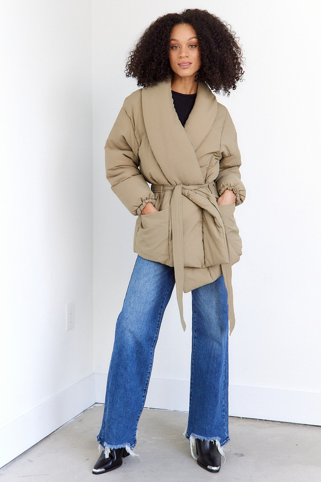 Lizzi Wrap Style Puffer Jacket - fab'rik