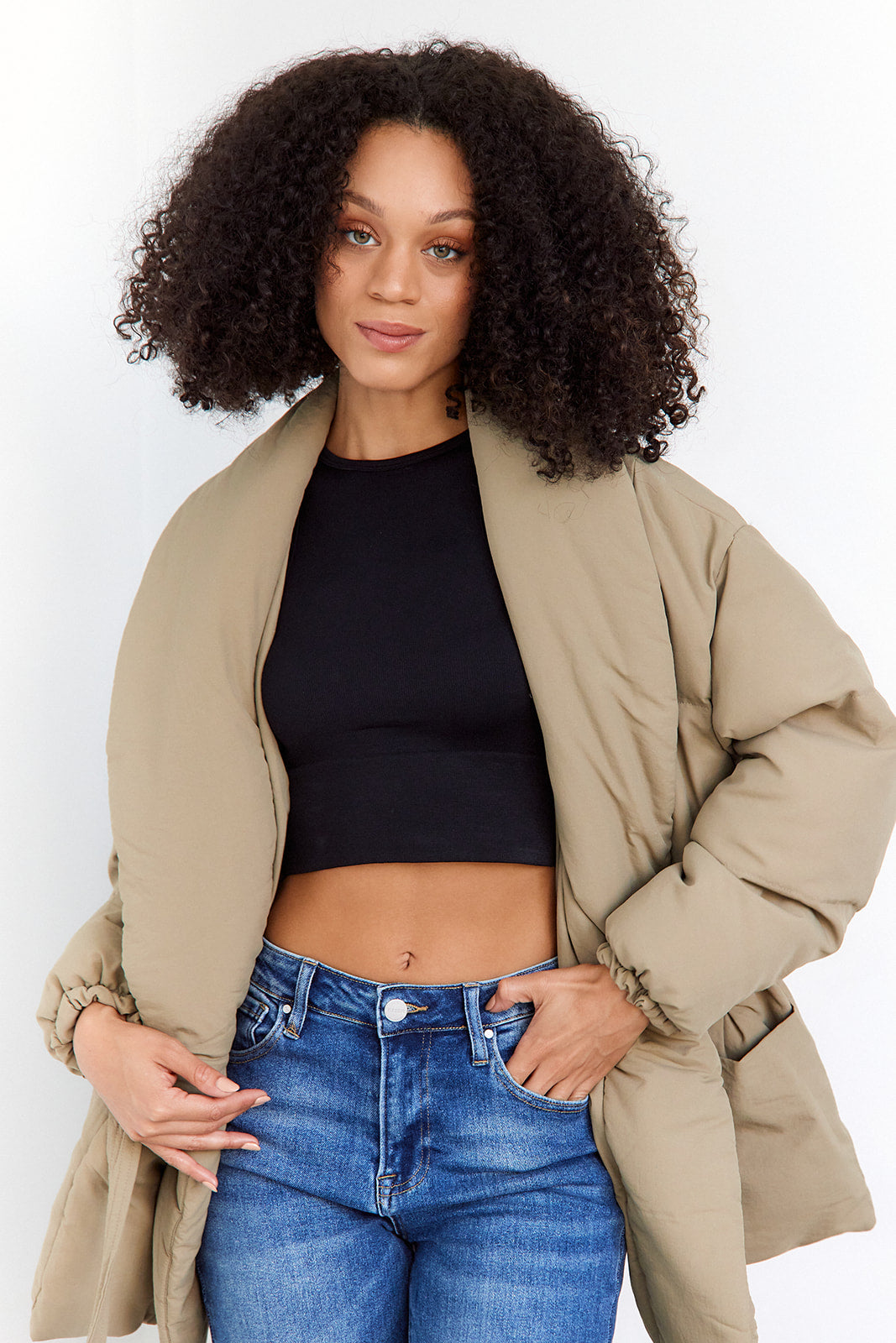 Lizzi Wrap Style Puffer Jacket - fab'rik