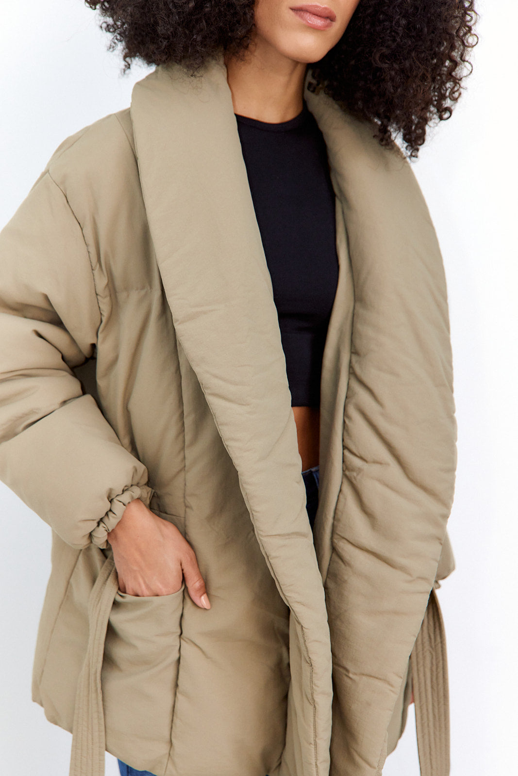 Lizzi Wrap Style Puffer Jacket - fab'rik