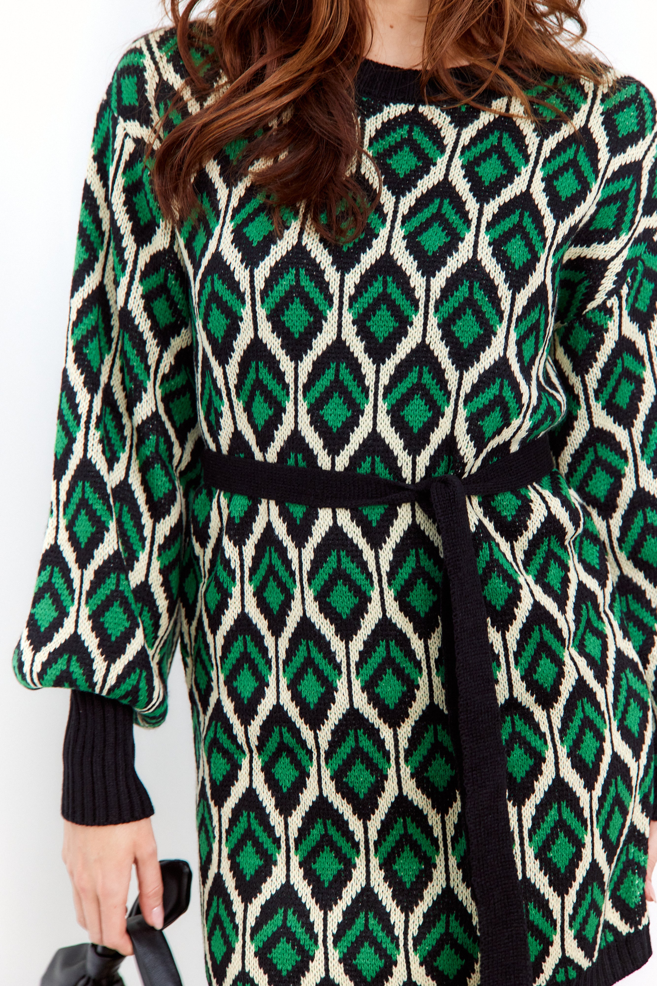 Hallie Geo Printed Sweater Dress - fab'rik