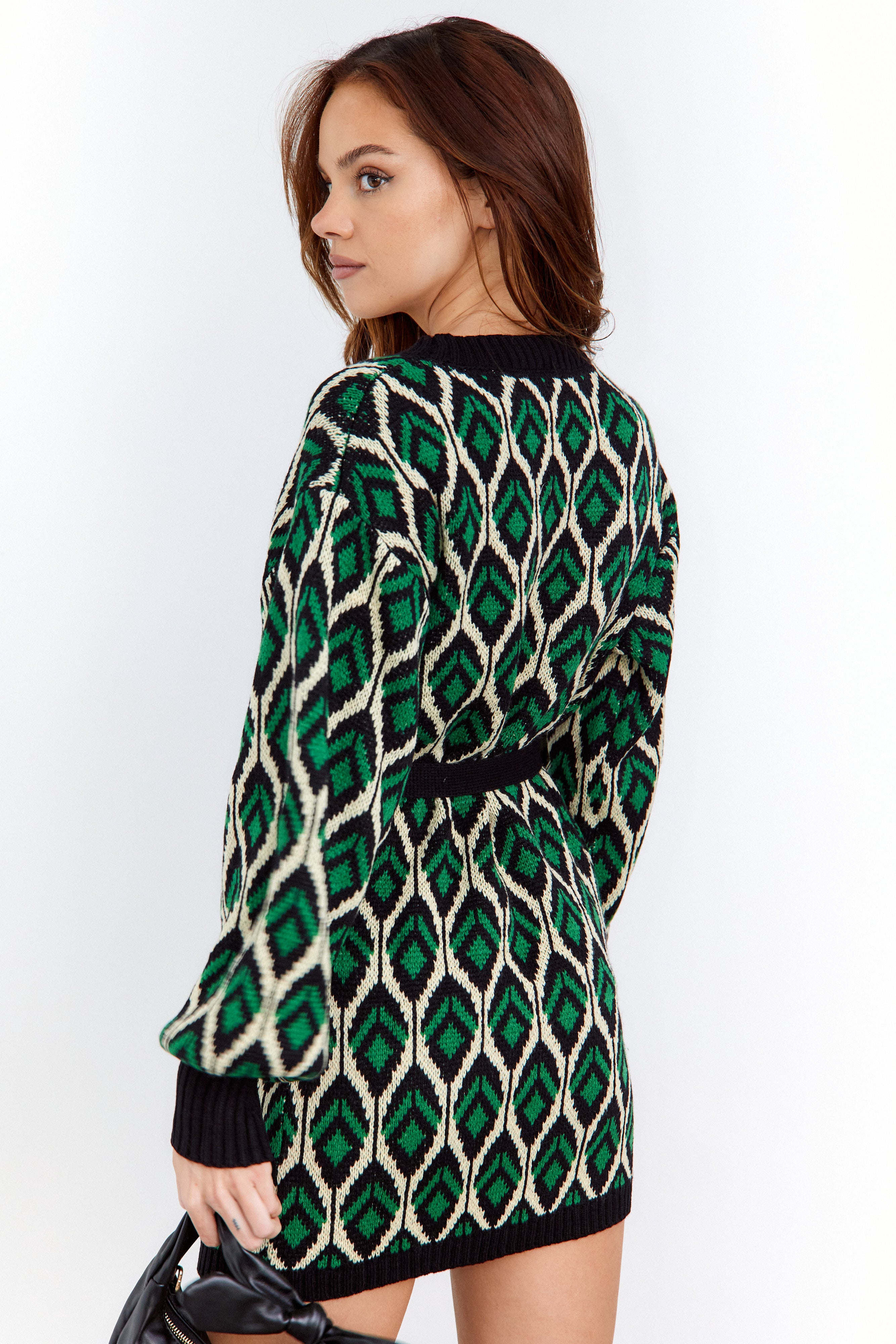 Hallie Geo Printed Sweater Dress - fab'rik