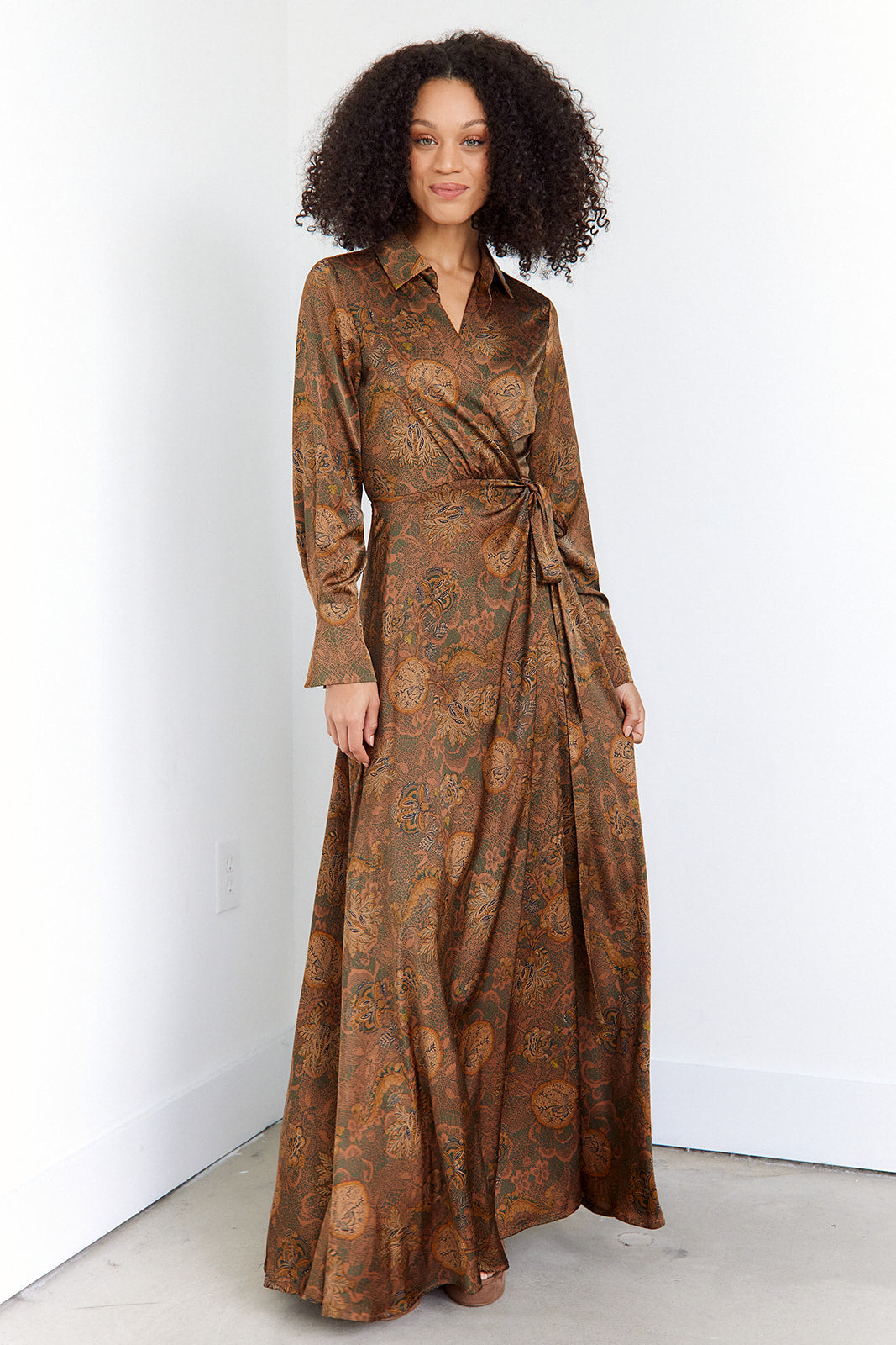 Riley Printed Wrap Maxi Dress - fab'rik