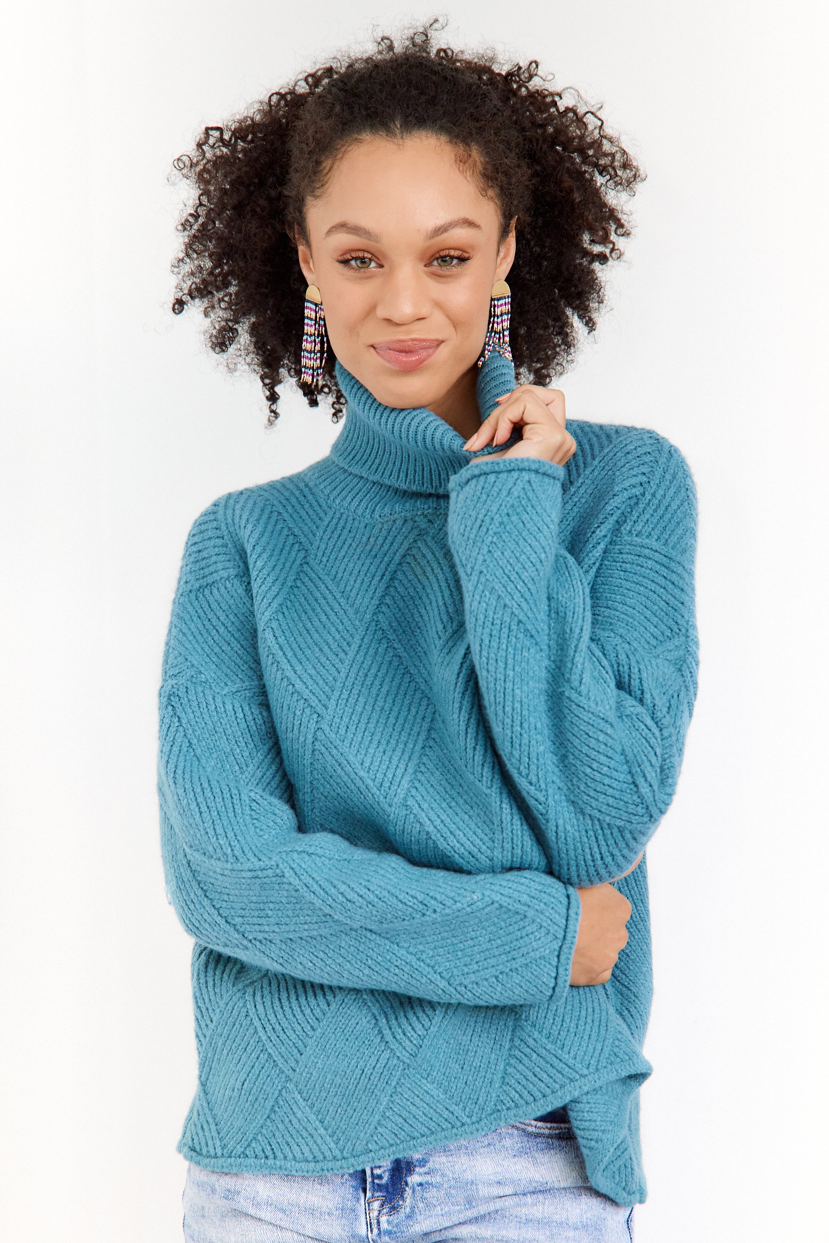 Florence Textured Turtleneck Sweater - fab'rik