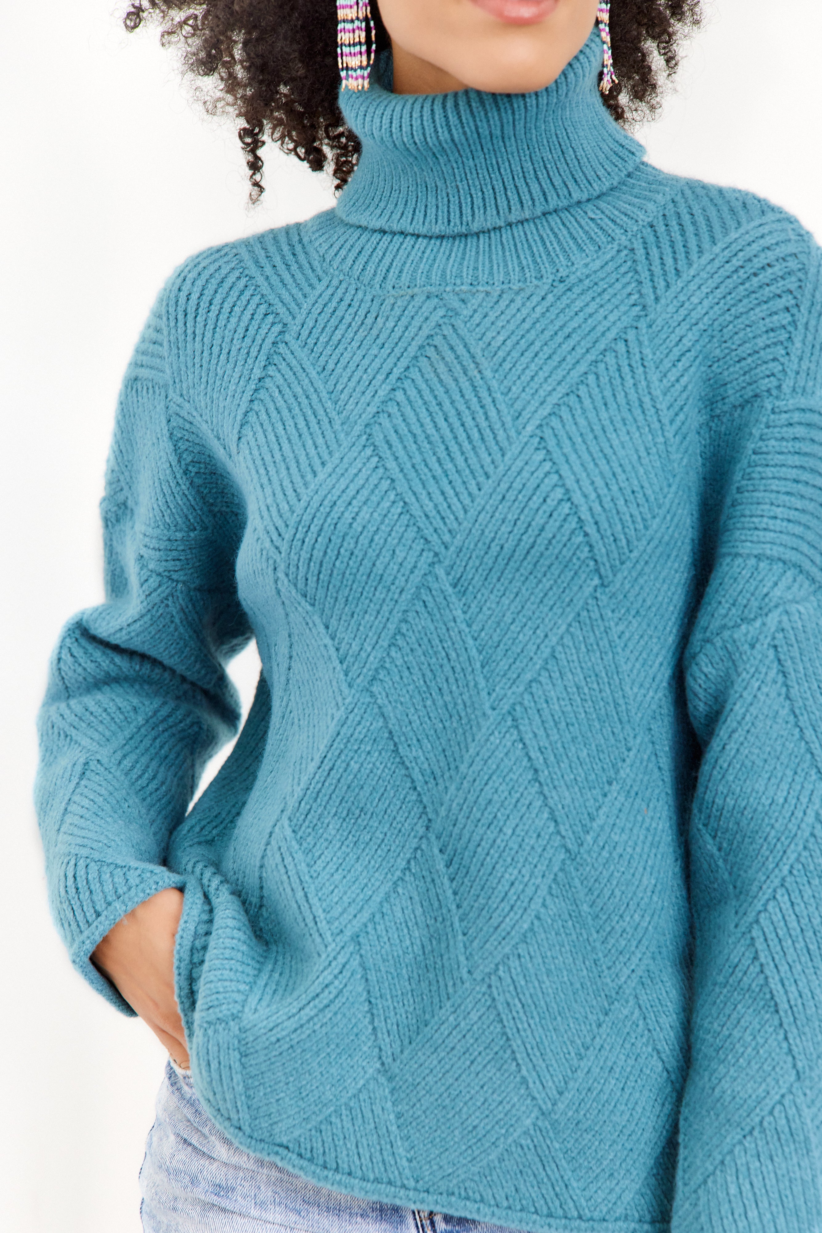 Florence Textured Turtleneck Sweater - fab'rik