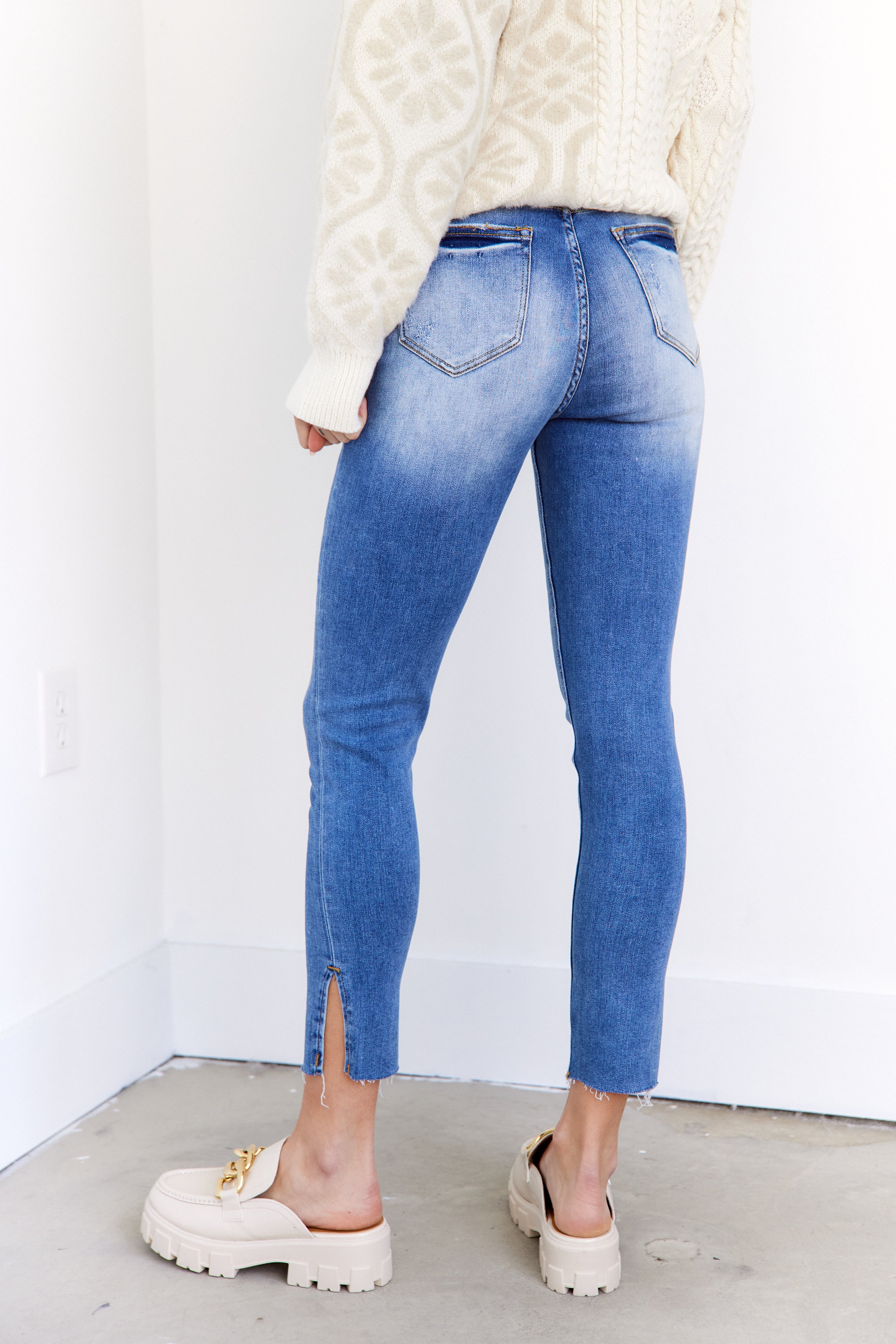 Alexa High Rise Split Hem Jeans - fab'rik