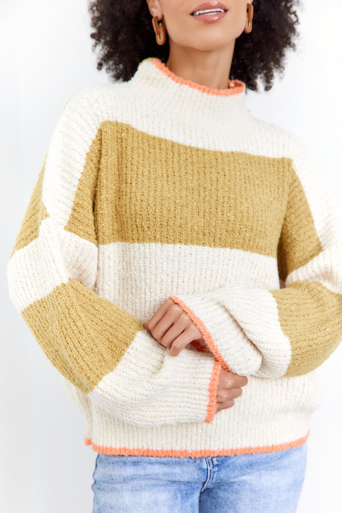 Chloe Striped Colorblock Sweater - fab'rik