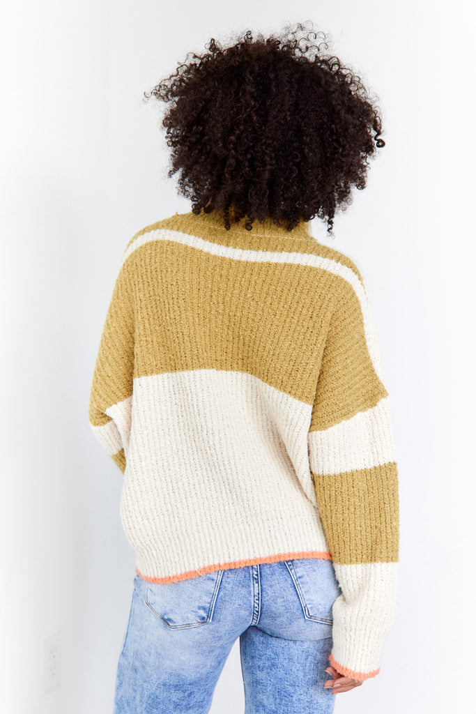 Chloe Striped Colorblock Sweater - fab'rik