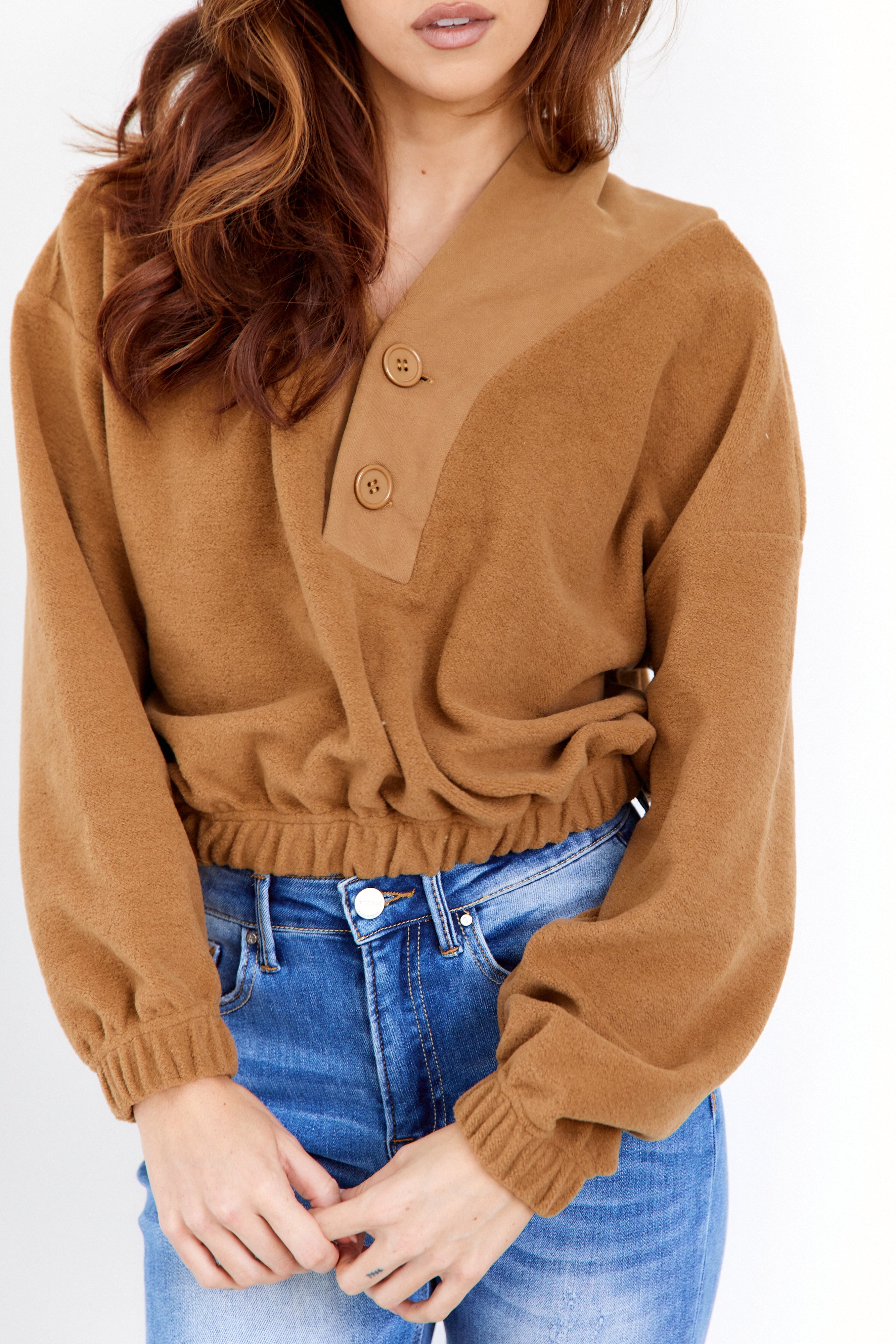 Millie Button Detail Hoodie - fab'rik