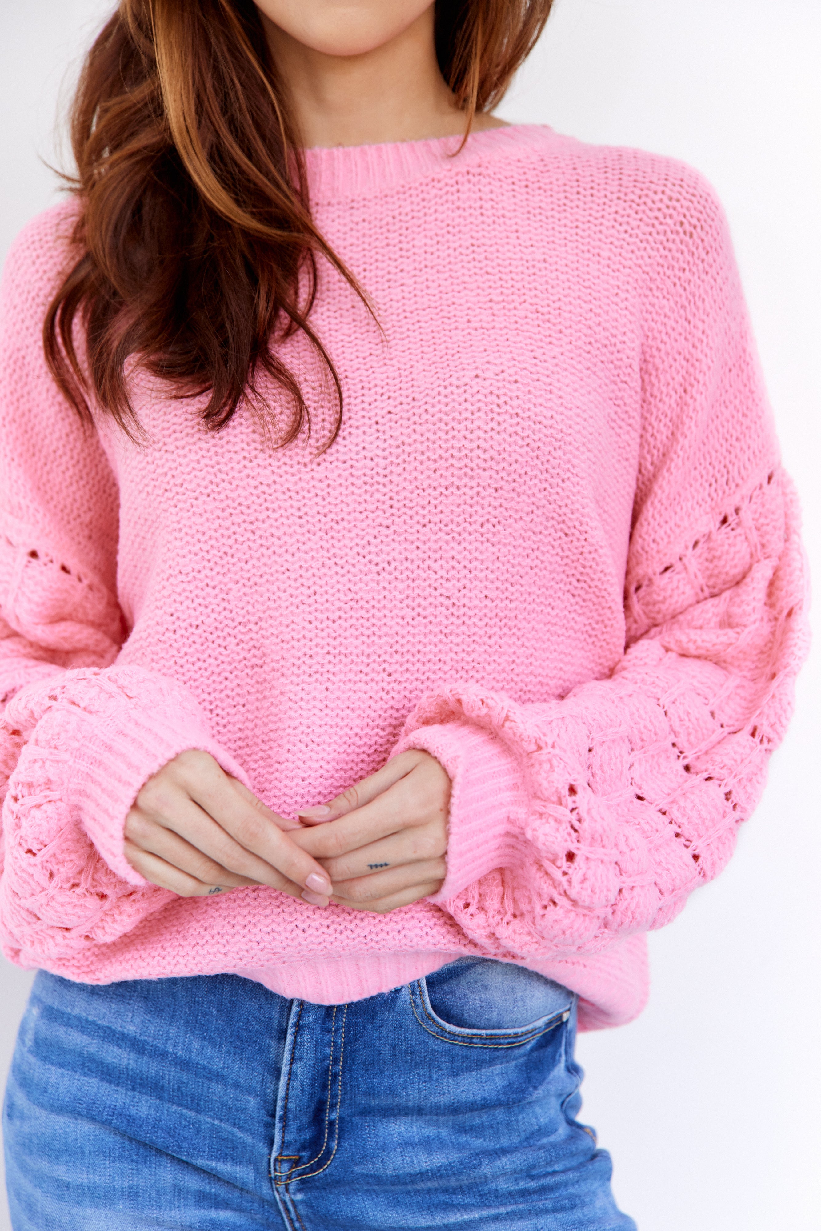 Hollyn Textured Sleeve Sweater - fab'rik