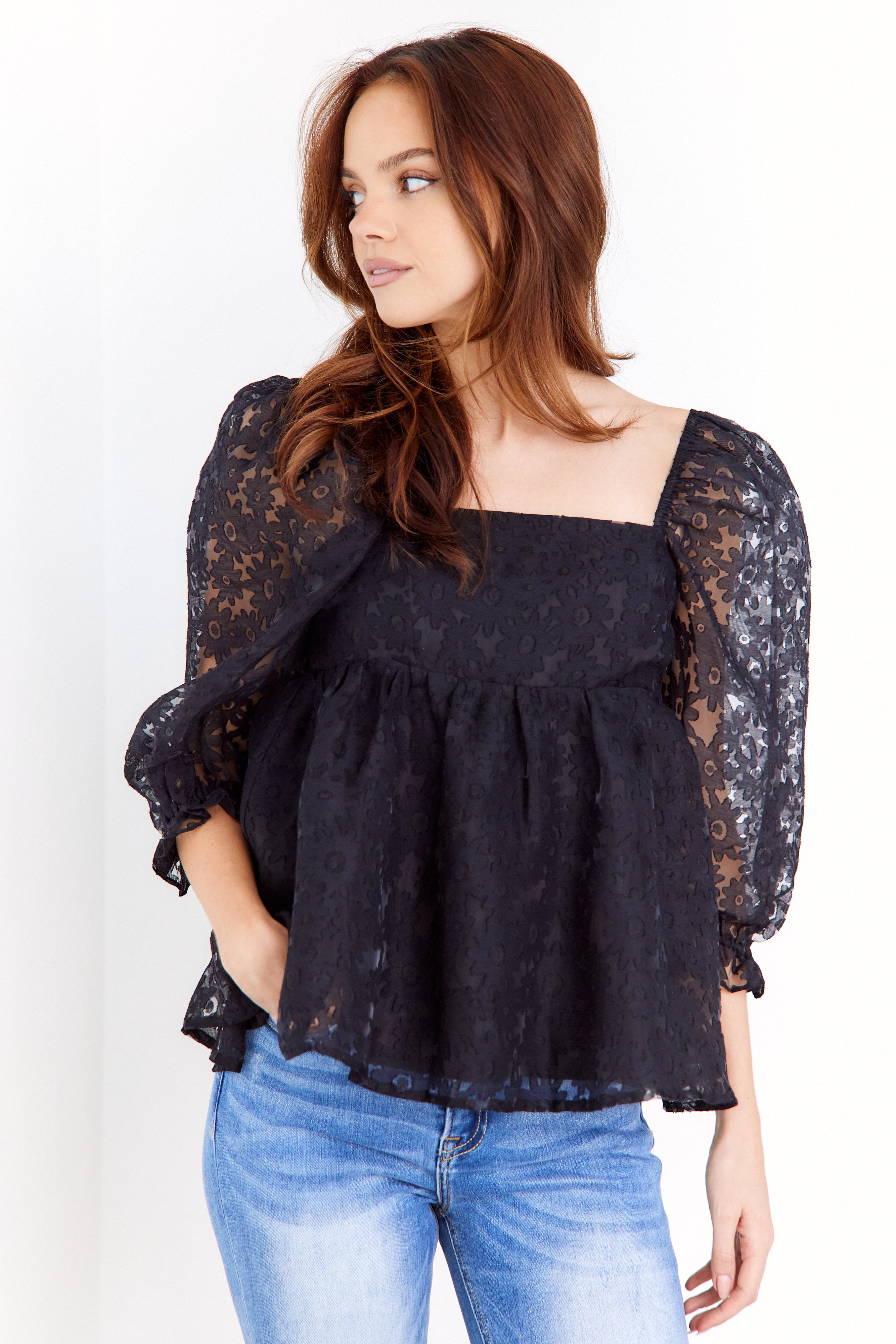 Amelie Floral Babydoll Blouse - fab'rik