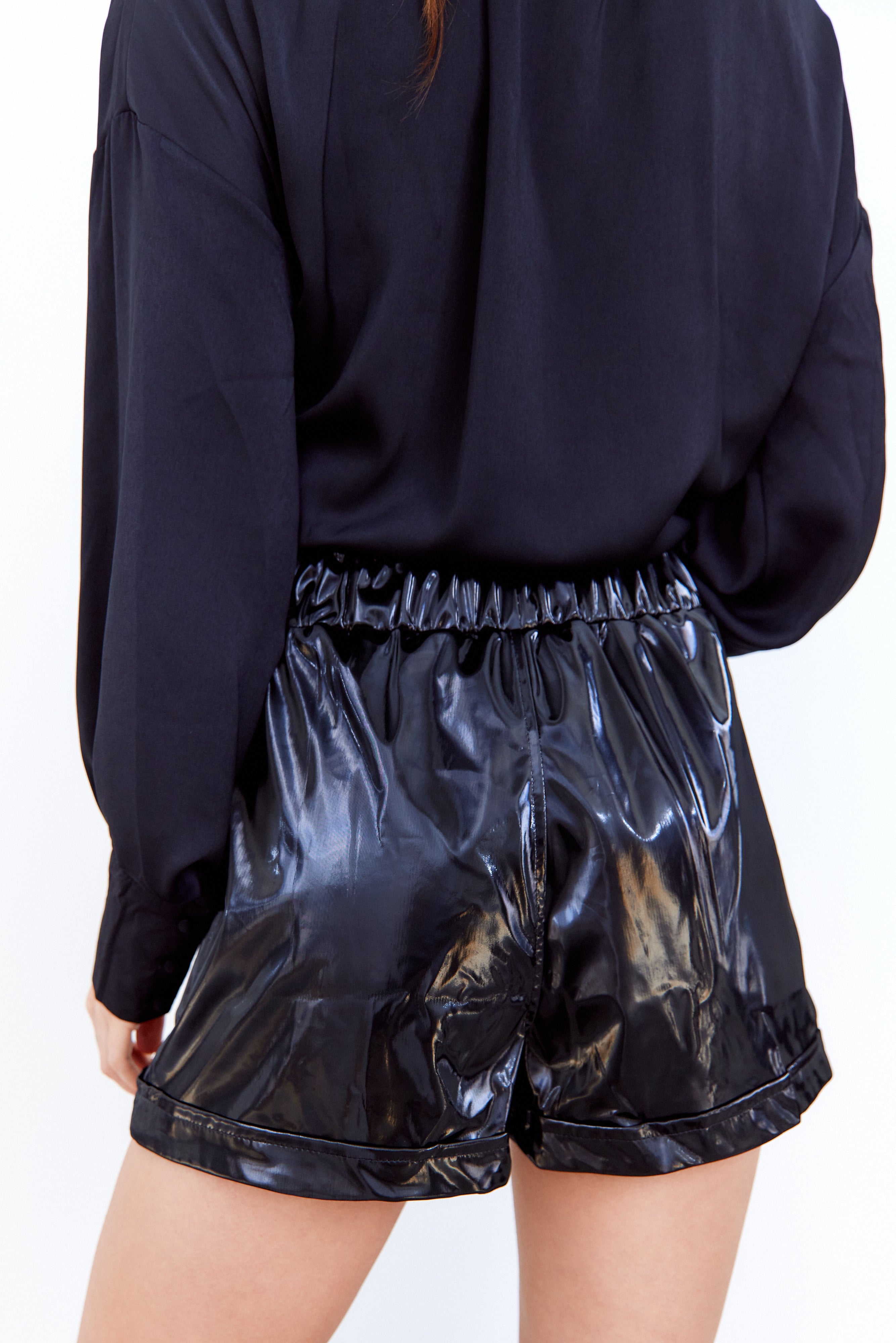 Chloe Patent Faux Leather Shorts - fab'rik