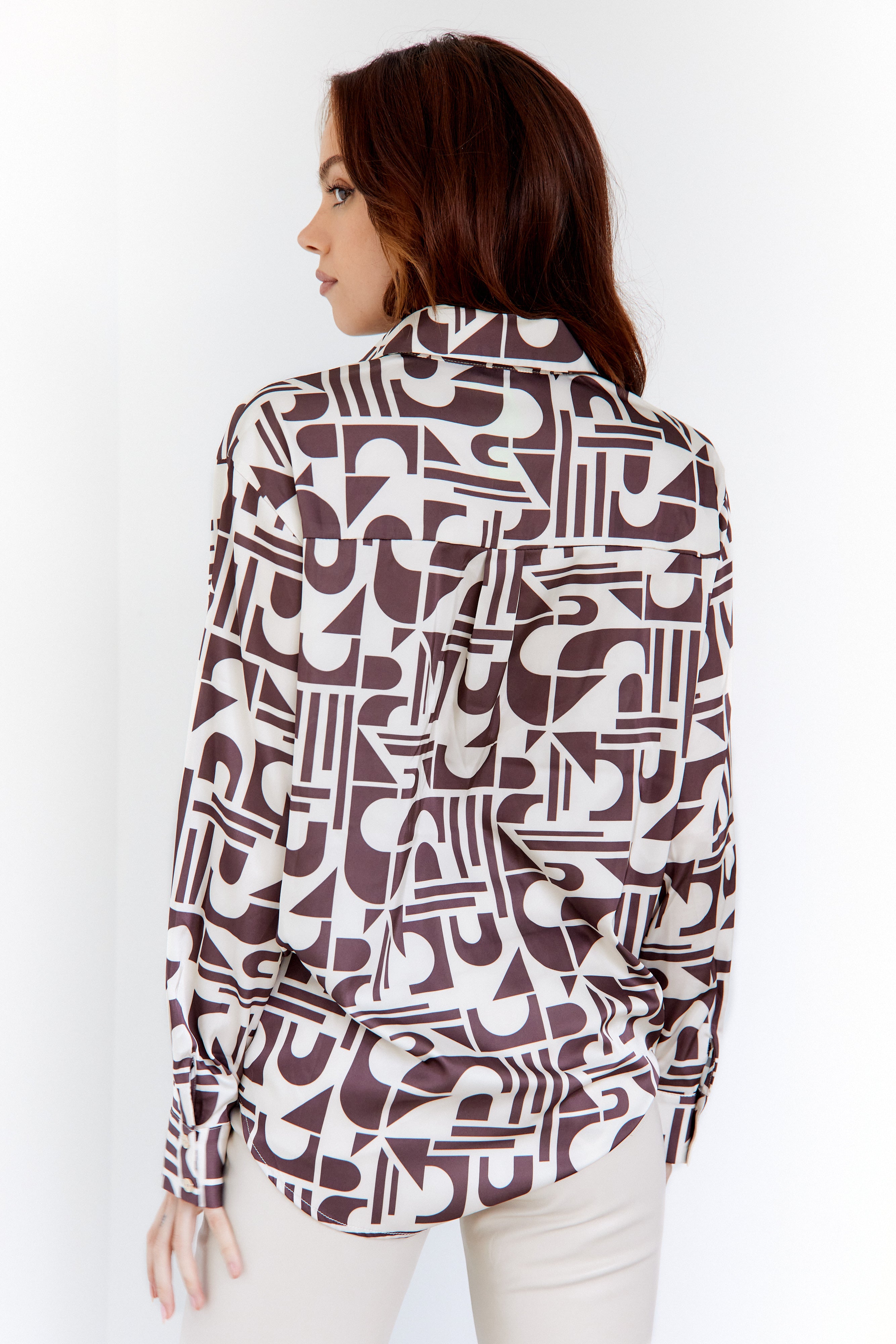 Emilia Printed Button Down Blouse - fab'rik